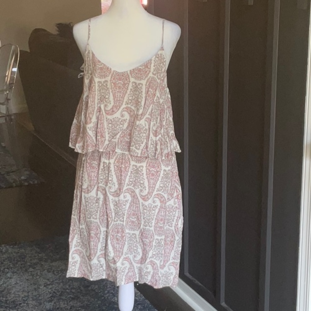 Pink Tiered Ruffled Midi Sundress